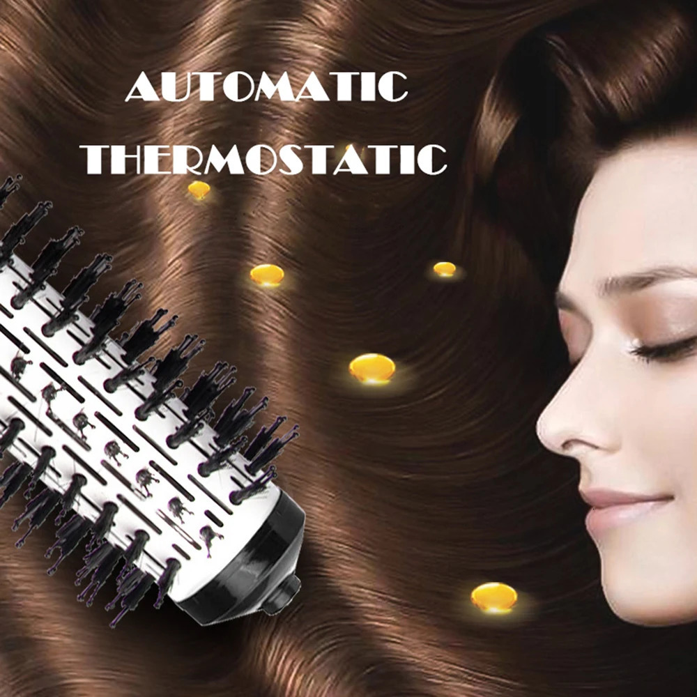 Curling Irons Rotating Hair Dryer Brush Electric Blow Drier Comb Air Straightener Curler Iron One Step 2 Gears Blower Replaceable 2 Heads 231120