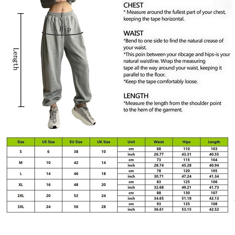 Women's Pants Capris Women Sweatpants Black Gray White Jogging Sweatpants Fashion Oversize Baggy Sports Pants High Waist Sweat Casual Female Trou