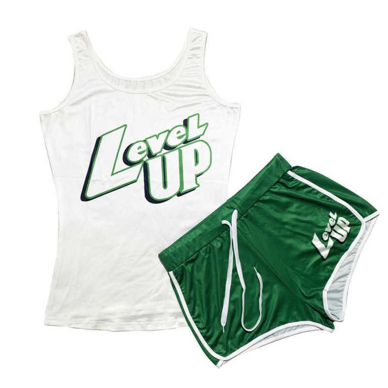 Women clothing designer Tracksuit Plus Size 3xl Two Piece Set Yoga Pants Outfits Letter Printed Suspenders Vest Shorts Sportswear