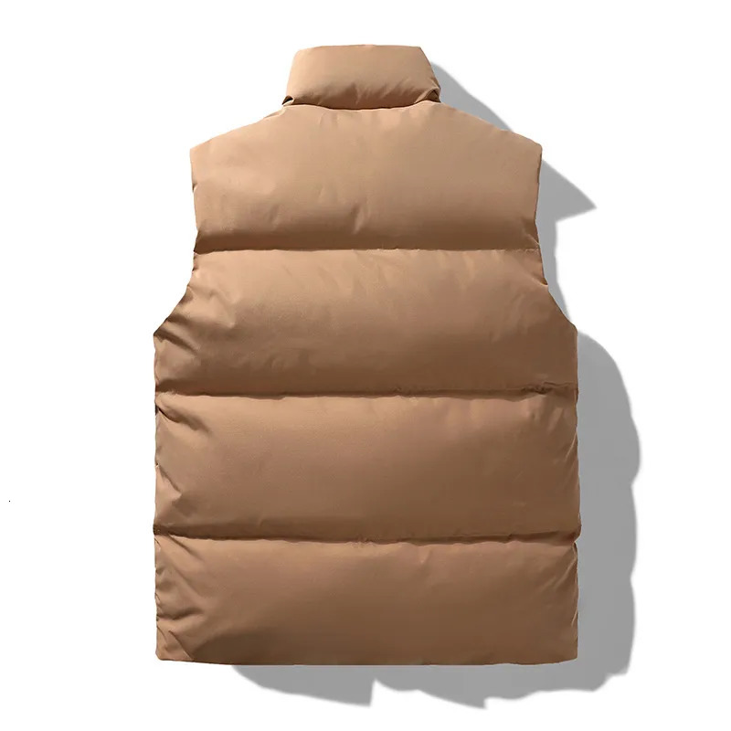 Mens Vests Winter Tank Top Wool Warm Sleeveless Jacket Casual Solid Waist Thick Fashion Stand Collar Zipper 231120