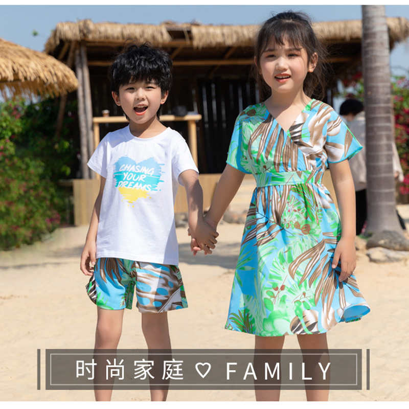 Family Matching Outfits Family Matching Outfits Summer Beach Mother Daughter Dresses Dad Son T-shirt Shorts Holiday Couple Outfit Mother Kids Seaside 