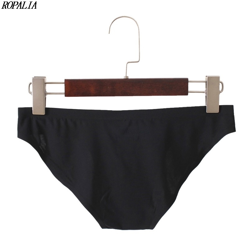 Underpants Mens Elastic Seamless Solid UltraThin Breathable Briefs Ice Silk Low Waist Soft Underwear 230420
