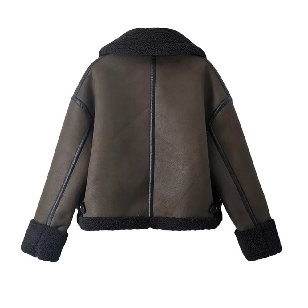 Womens Jackets UNIZERA AutumnWinter Wear Fashion and Casual Versatile Leather Fur Integrated Motorcycle Jacket Coat 231120