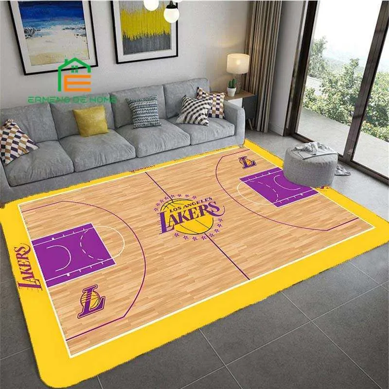 Carpet Carpets Basketball Court Pattern Rug for Bedroom Living Room Carpet for Kitchen Floor Mats Home Decor Non-Slip Floor Pad Rug 15 Sizes R230918 w