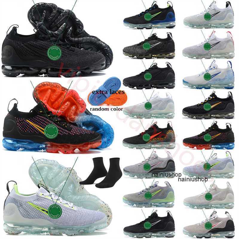 2026 Men Women Air shoes vapourmaxs Flysknit Monochrome Triple Black Multi Magic Ember Pollen Chlorine Bold Blue Oreo Metallic Silver Light Bone