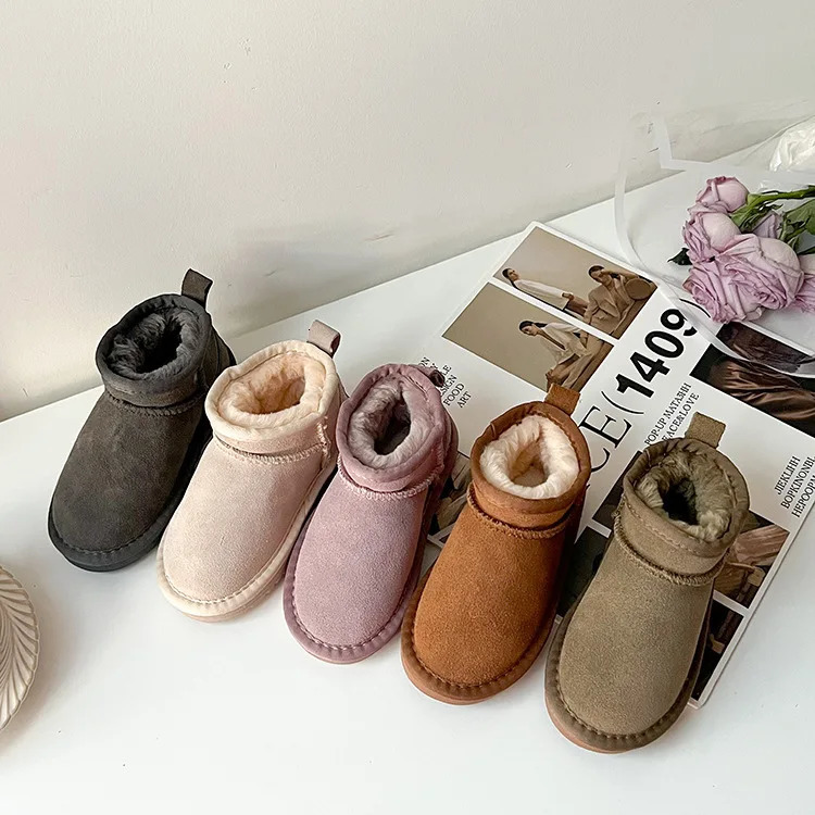 Boots Kids Stinger Micro Boot Ultra Mini Classic Boot Grey Suede Sheepskin Short Plush Keep Warm Uggy Snow Boots 231121