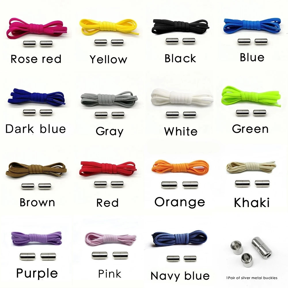 Shoe Parts Accessories version of elastic tie free shoelaces metal lock childrens and adult sports shoes fast semi circular 231121