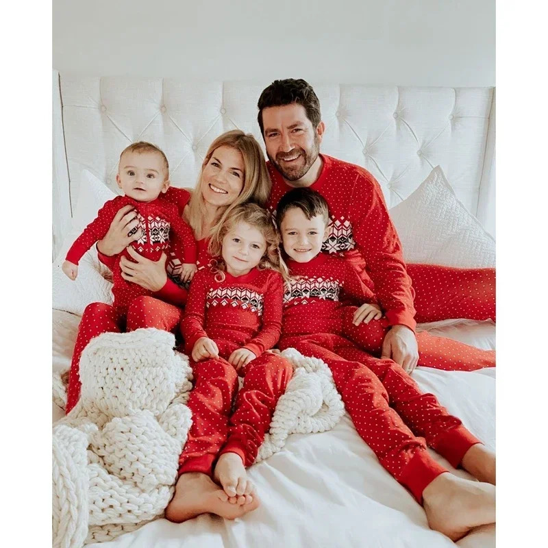 Family Matching Outfits Year's Clothes Christmas Family Pajamas Set Mother Father Kids Matching Outfits Baby Romper Soft Sleepwear Family Look 23