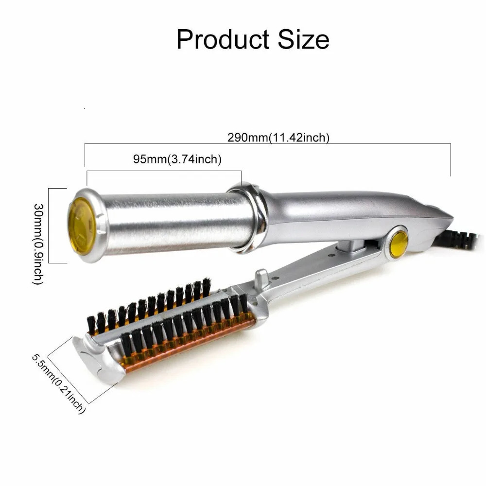 Curling Irons Professional Hair Curler Iron Curling Iron Rotating Hair Brush Curler Styler 2 In 1 Hair Styling Tool Curling Iron With Brush 231120