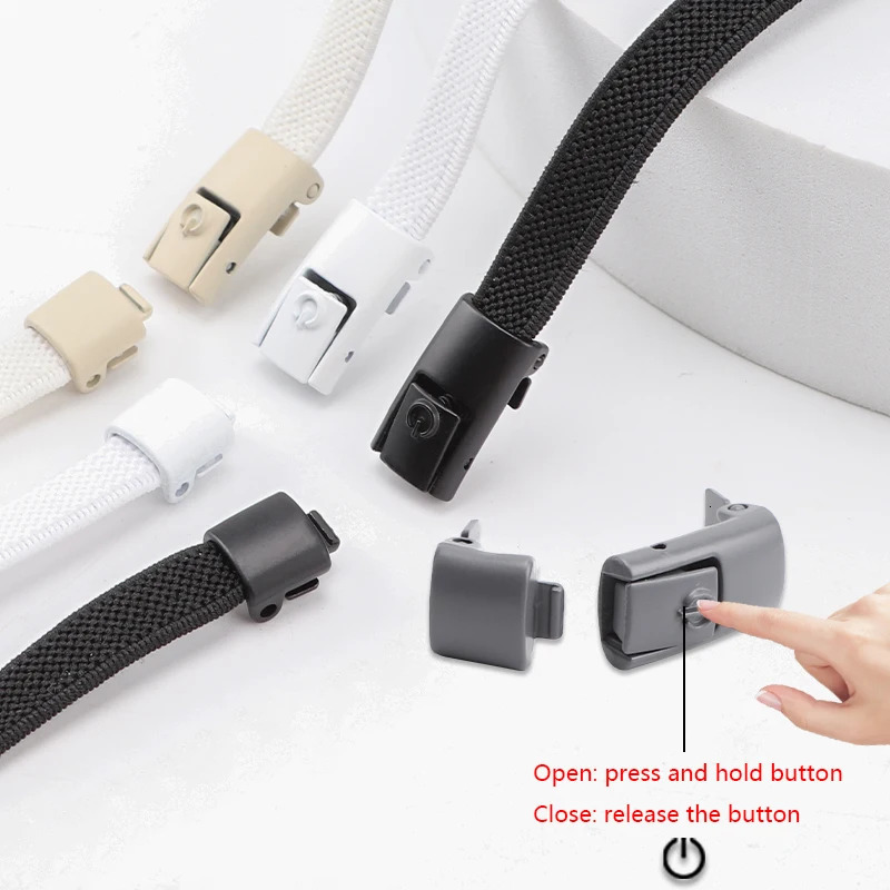 Shoe Parts Accessories Colorful locking shoelaces without lace up elastic sports shoes 8MM wide flat for childrens 231121