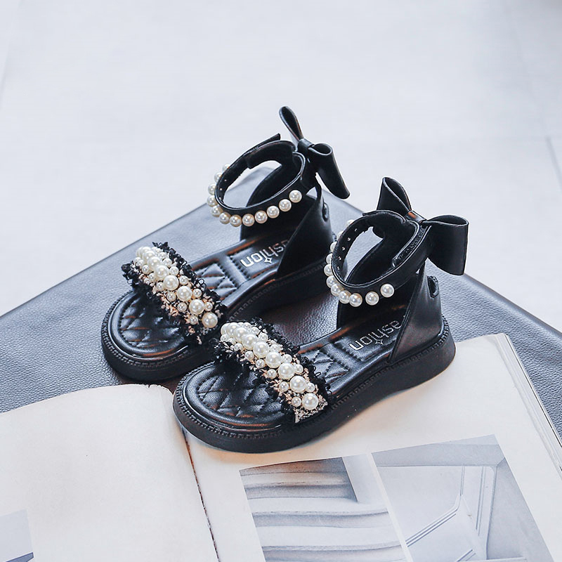 Sandals Children Sandals Pearl Summer Girls Leisure Fashion Shoes Girl Sandals Kids Sandals Toddler Girls Shoes Non-slip 230421