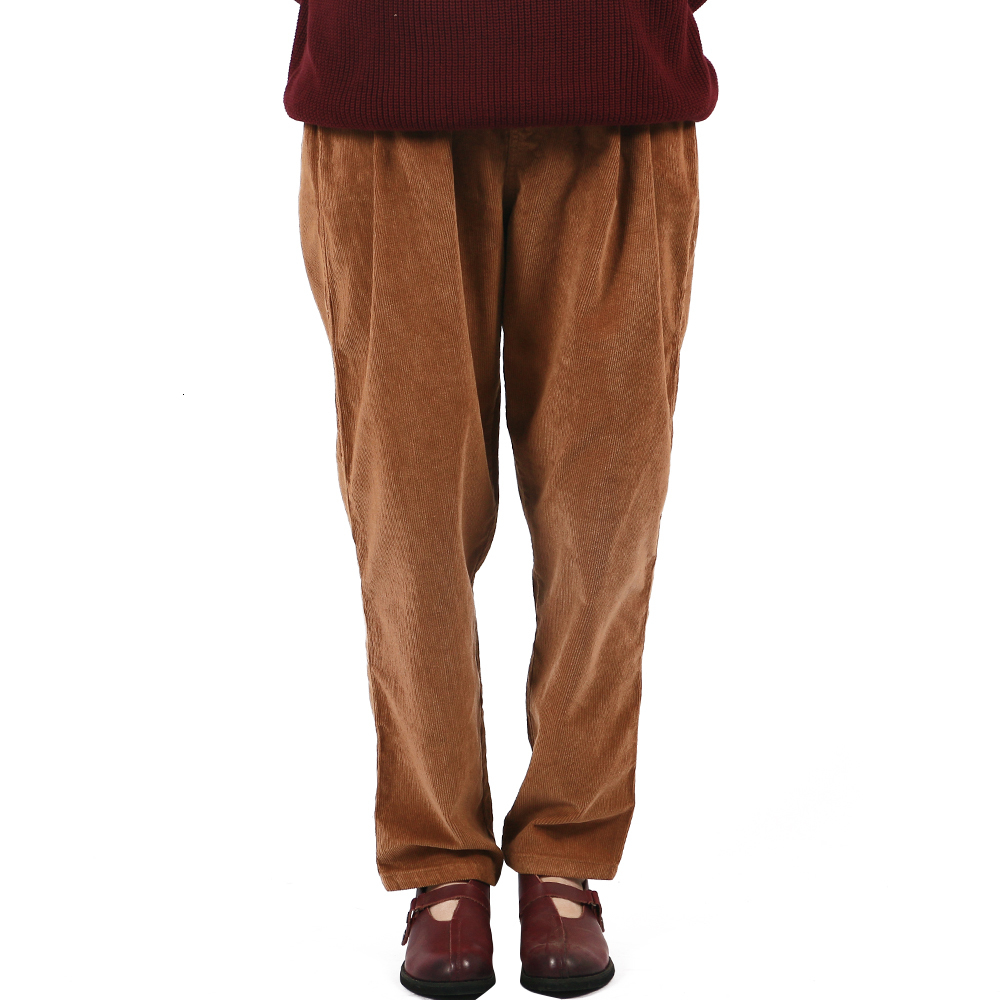Women's Pants Capris Johnature Women Corduroy Wide Leg Pants Vintage Autumn Winter Casual Thick Warm Elastic Waist Loose Cotton Pleated Trouser 2