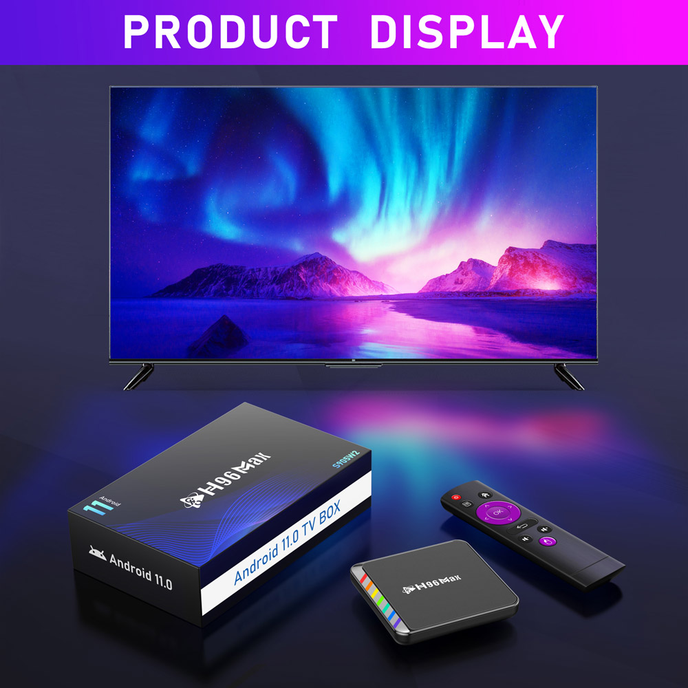 H96 Max W2 Android 11 Tv Box Quad Core ARM A35 Media Player 4gb 32gb 64gb Wifi 6 Set-top Box