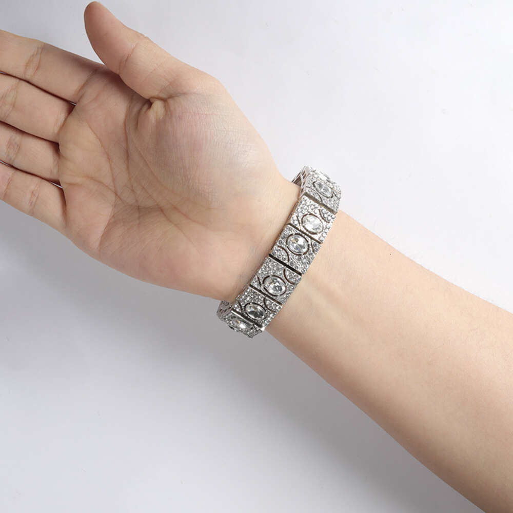 Hip Hop Bracelet Rap HIPHOP Cuban Rhinestone Accessories Fashion Brand Hip Hop New Bracelet Subcultural Bracelet