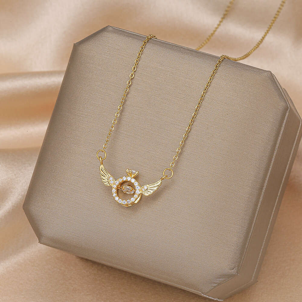 stainless steel clover necklace gold dia butterfly fashion star moon pendant women's clavicle chain jewelry