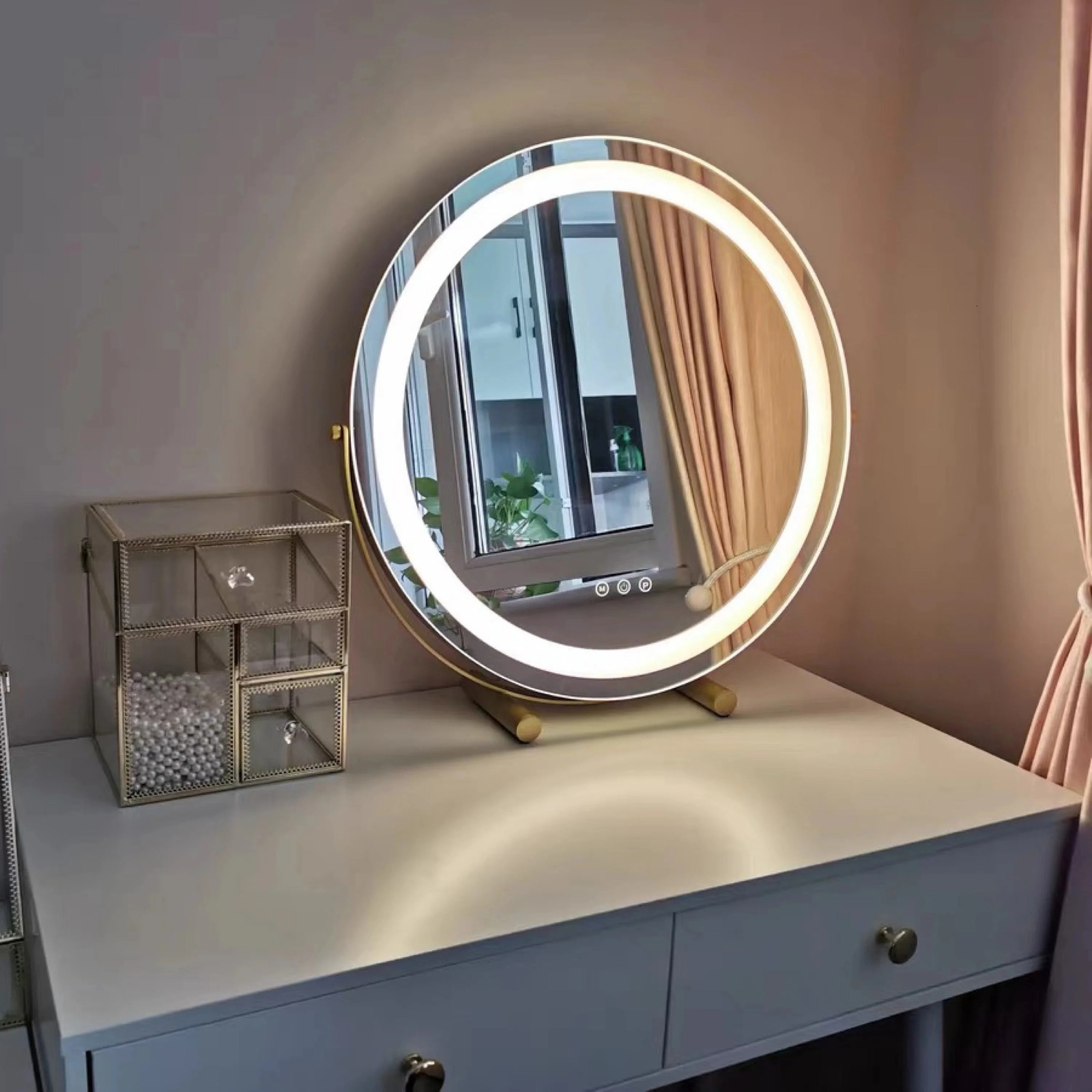 Compact Mirrors Makeup Mirror with Led Light for Traveling Portable Vanity Mirroir with 10X Magnifying Compect Cosmetics Mirror Gift for Bedroom 23112