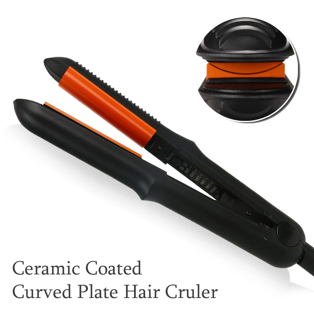 Curling Irons Curved Plate Hair Cruling Irons Ceramic Hair Curler Straightener PTC Heater Crescent Panel Flat Iron Fast Heat Straight Styler 231120