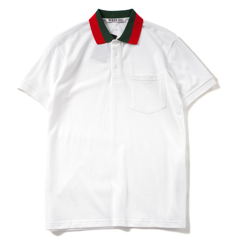 Men's Polos High Novelty Embroidered Green Red stripe Collar Fashion Casual Polo Shirts Shirt Skateboard Cotton Polos Top Tee L25 230421 - view 4