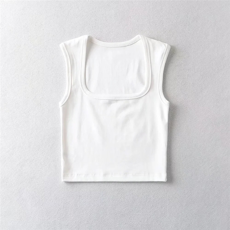 Womens TShirt LUNDUNSHIJIA Fashion Square Neck Sleeveless Summer Crop Tops Women Casual Basic T Shirt Off Shoulder Cami Sexy Tank Top 230420