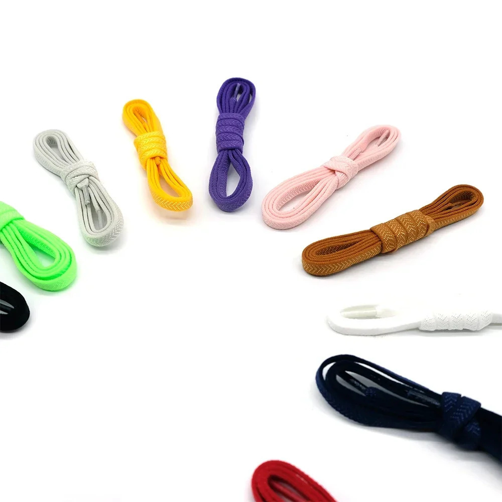 Shoe Parts Accessories Laceless shoelaces with metal locks Flat elastic suitable for adult and childrens sports shoes quick wear on lazy days 231121