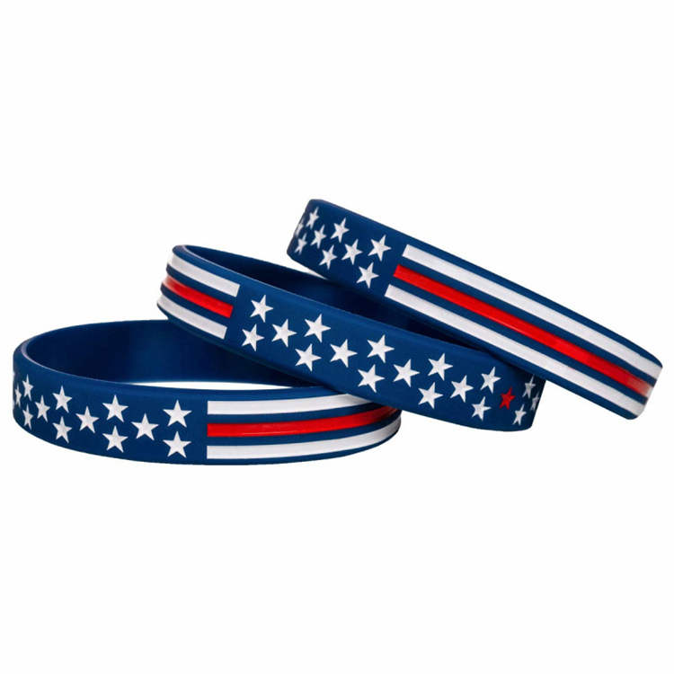 Party Favor 13 styles 500pc/Lot Thin Blue Line American Flag Bracelets Silicone Wristband Soft And Flexible Great For Normal Day Party gifts C0162