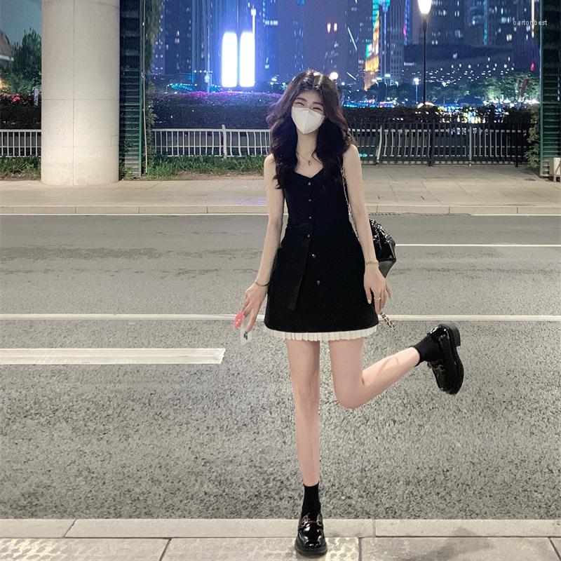 Work Dresses Office Lady Suit Women's Summer Black Spaghetti Strap Tank Top High Waist Mini Skirt Two-piece Set Fashion Female Clothes
