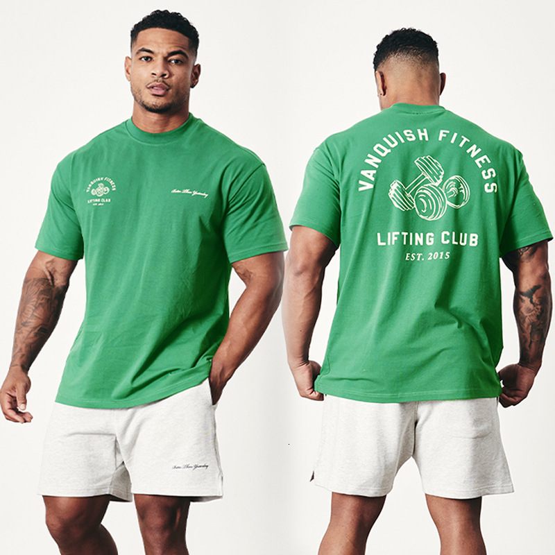 Mens TShirts Loose Oversized TShirt Summer Sports Casual Cotton Round Neck Short Sleeve Jogger Fitness Bodybuilding Top 230420