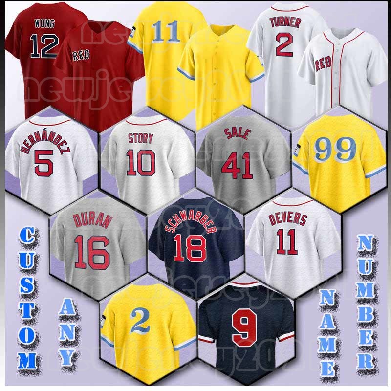 5 Enrique Hernandez 34 David Ortiz Baseball Jersey Ted Williams Rafael Devers Alex Verdugo Masataka Yoshida Chris Martin Justin Turner Christian Arroyo Chris Sale