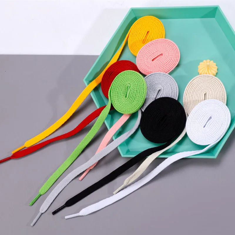 Shoe Parts Accessories 1 pair of flat shoes 60180cm for sports 8mm fabric shoelaces colored boots classic soft 231121