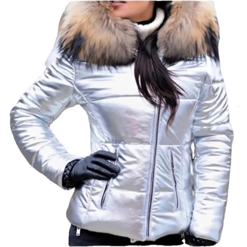 Women's Down Parkas 2023 Hood Solid Color Fur Hooded Jacket Autumn Winter CottonPadded Short Parka Coat Fashion Casual 231120