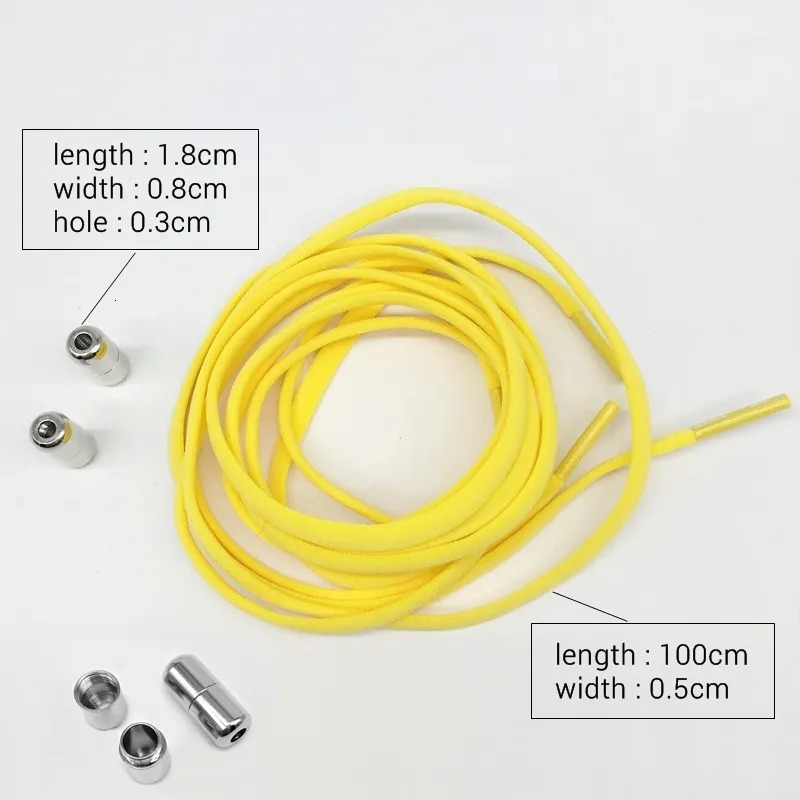 Shoe Parts Accessories Elastic Laceless Half Round Laces for Children and Adult Sports Shoes Fast Lazy Metal Lock 231121