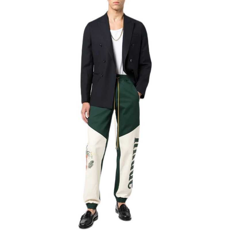 Designer Clothing Casual Pant 22 Pre Autumn New Rhude High Street Panel Color Coconut Tree Letter Printing Drawstring Loose Casual Leggings for Men For sale, Blue
Designer Clothing Casual Pant 22 Pre Autumn New Rhude High Street Panel Color Coconut Tree Letter Printing Drawstring Loose Casual Leggings for Men For sale, Blue