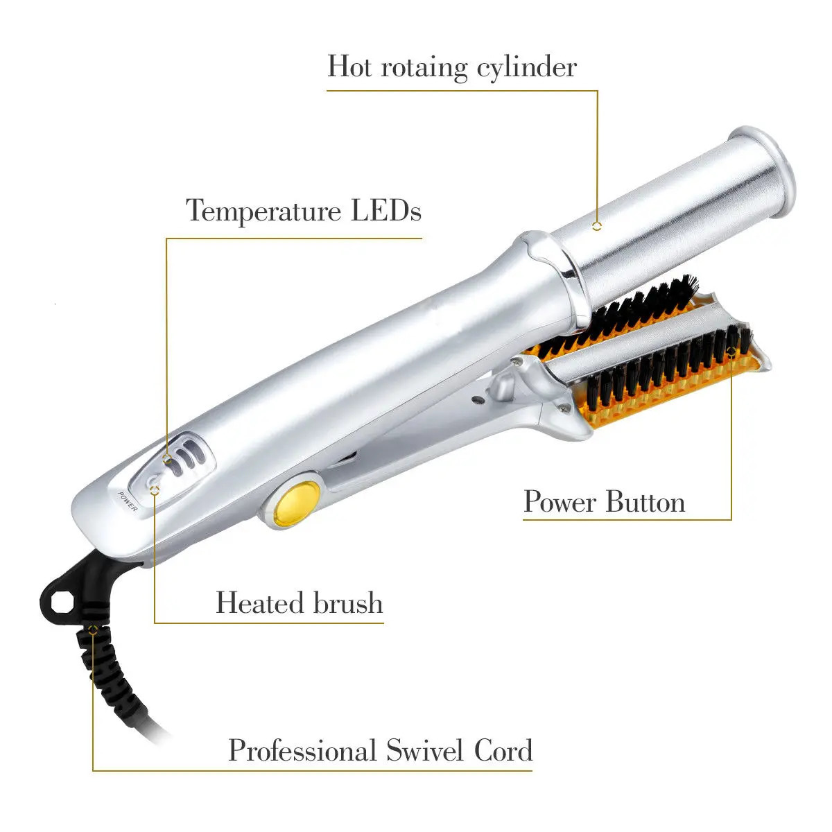 Curling Irons Professional Hair Curler Iron Curling Iron Rotating Hair Brush Curler Styler 2 In 1 Hair Styling Tool Curling Iron With Brush 231120