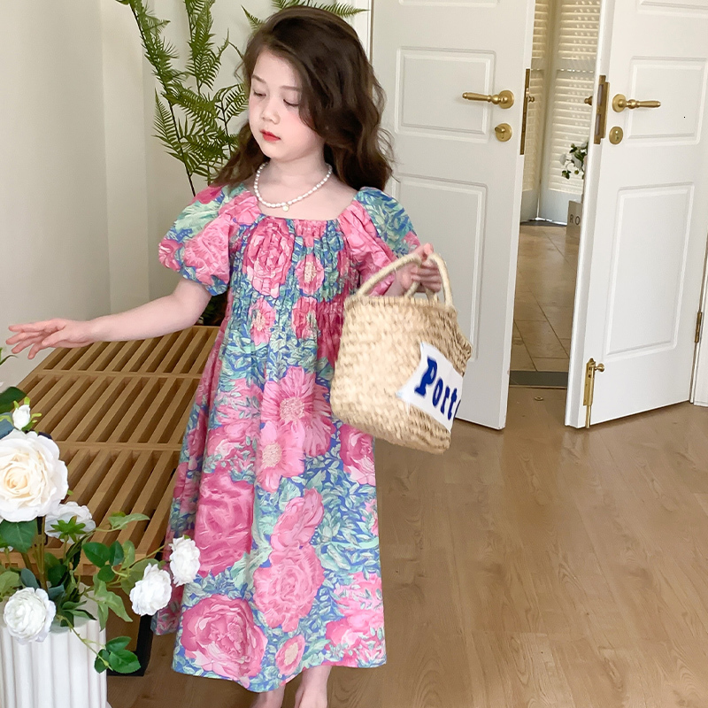 Family Matching Outfits Summer Flower Family Matching Clothes Family Look Mom and Daughter Dress Kids Outfits Baby Girl Dresses Floral Beach Korean 23