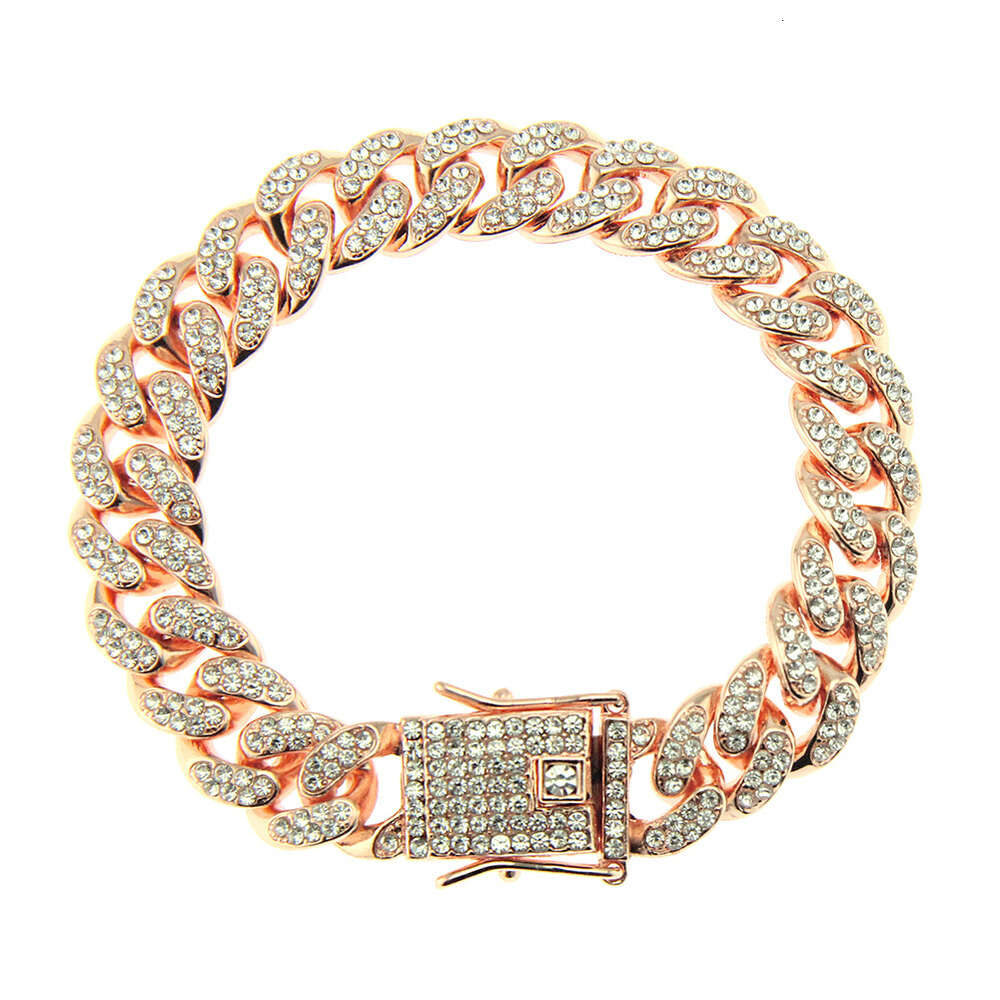 Hip hop bracelet Jewelry Diamond Cuban Bracelet hiphop men's fashion diamond inlaid Bracelet width 12mm