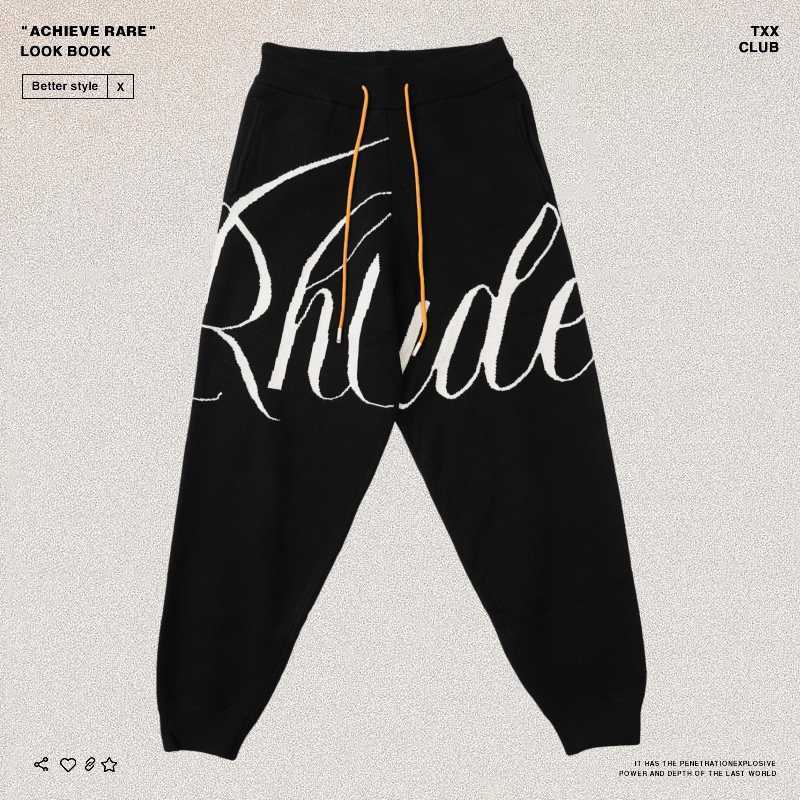 Designer Clothing Casual Pant Rhude Letter Jacquard Fashion Brand Drawstring Leggings Casual Pants Men's Women's Loose Woolen Pants Guard Pants For sale, Black
Designer Clothing Casual Pant Rhude Letter Jacquard Fashion Brand Drawstring Leggings Casual Pants Men's Women's Loose Woolen Pants Guard Pants For sale, Black