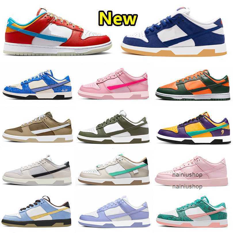 Designer Running Shoes low LA Dodgers Fruity Homer Simpson Pebbles Triple Pink Jackie Robinson Miami Hurricanes Medium Olive Sneakers for