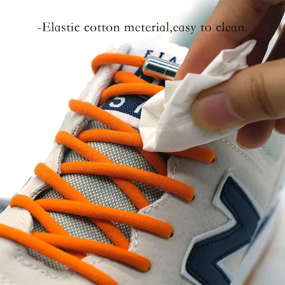 Shoe Parts Accessories Elastic tie free shoelaces suitable for children and adults easy to slide up down sports shoes metal locks shoe laces 231121