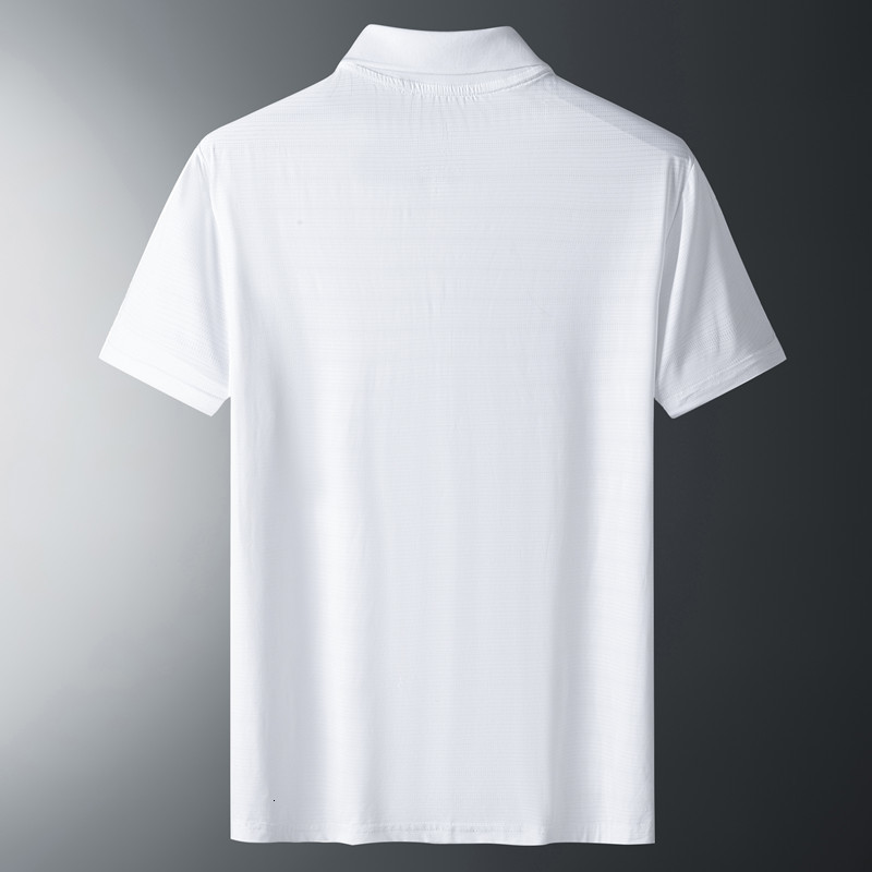 Men's Polos Men'S Summer Trend Oversized Loose Ice Silk Short Sleeved T-Shirt Korean Fashion Mesh Breathable Quick Drying Lapel Top 230421