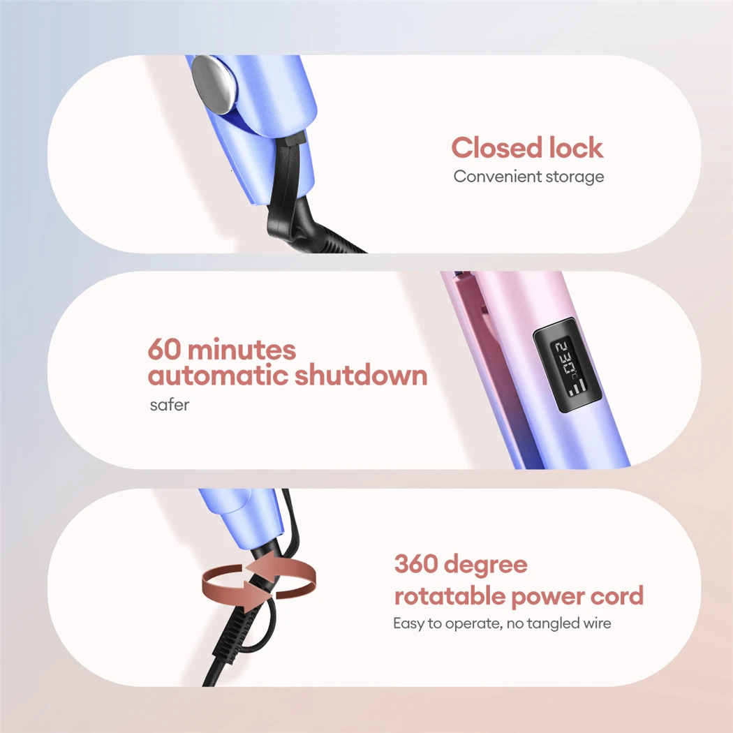 Curling Irons CkeyiN Mini Volumizer Crimper Hair Curling Iron Ceramic 3D Fluffy Curler Corrugated Flat Iron Fast Heating Digital Styling Tools 231120