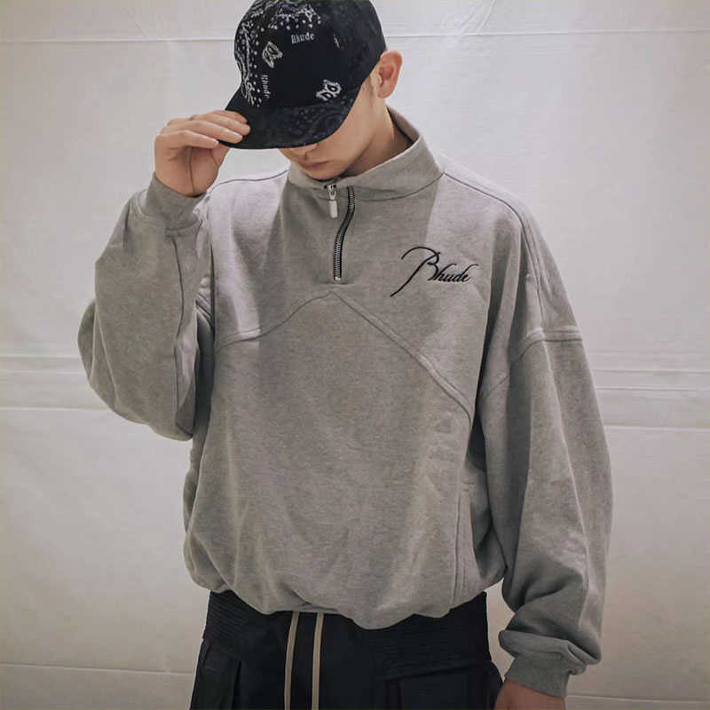 Designer Clothing Hoodies Sweatshirts Autumn Winter Rhude Half Zipper Embroidery Letter Splicing Stand Collar Sweater High Street Loose Pullover Sweater Trend, Shipping fee
Designer Clothing Hoodies Sweatshirts Autumn Winter Rhude Half Zipper Embroidery Letter Splicing Stand Collar Sweater High Street Loose Pullover Sweater Trend, Shipping fee