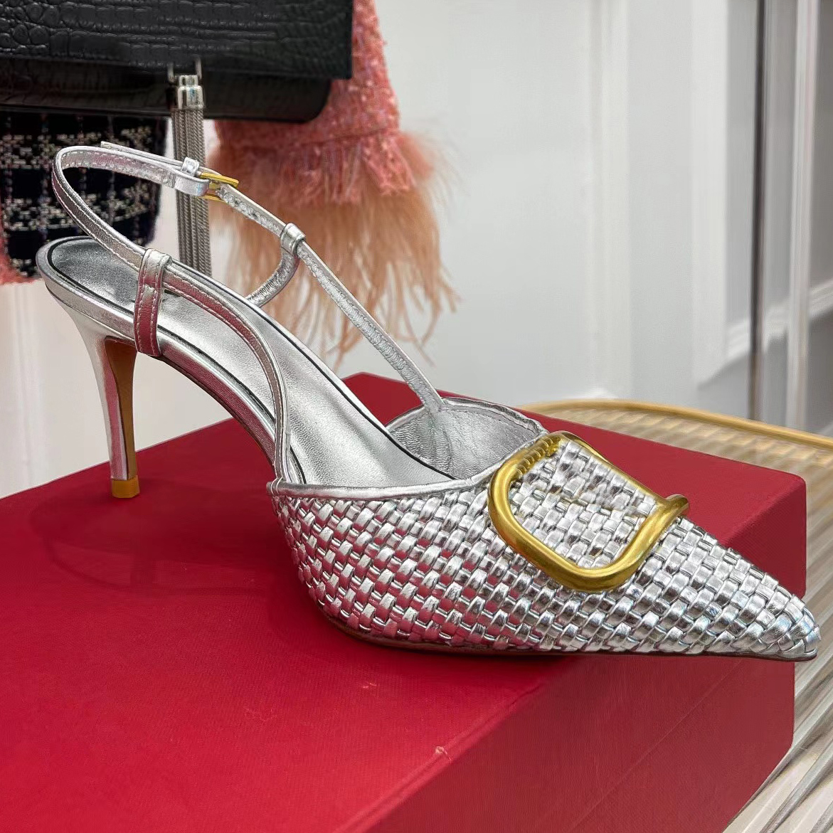 Fashion Sandals Designer Women High Heels Genuine Leather Woven Mesh Back Empty Dress Shoes Pointed Toe Wrap Ankle Strap Buckle 8CM Party Wedding Shoe, Gold
Fashion Sandals Designer Women High Heels Genuine Leather Woven Mesh Back Empty Dress Shoes Pointed Toe Wrap Ankle Strap Buckle 8CM Party Wedding Shoe, Gold