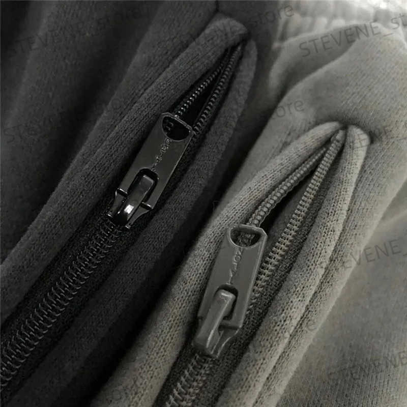 Men's Pants Solid SEASON 6 Sweatpants Men Women Best Quality Pants Velvet Cotton Season Series Trousers Zipper Pocket Tag T231121