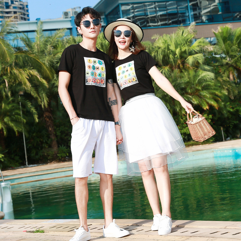 Family Matching Outfits Family Matching Clothes Summer Dad Son T-shirtShorts Mom and Daughter Matching Mesh Dress Family Look Couple Matching Clothing