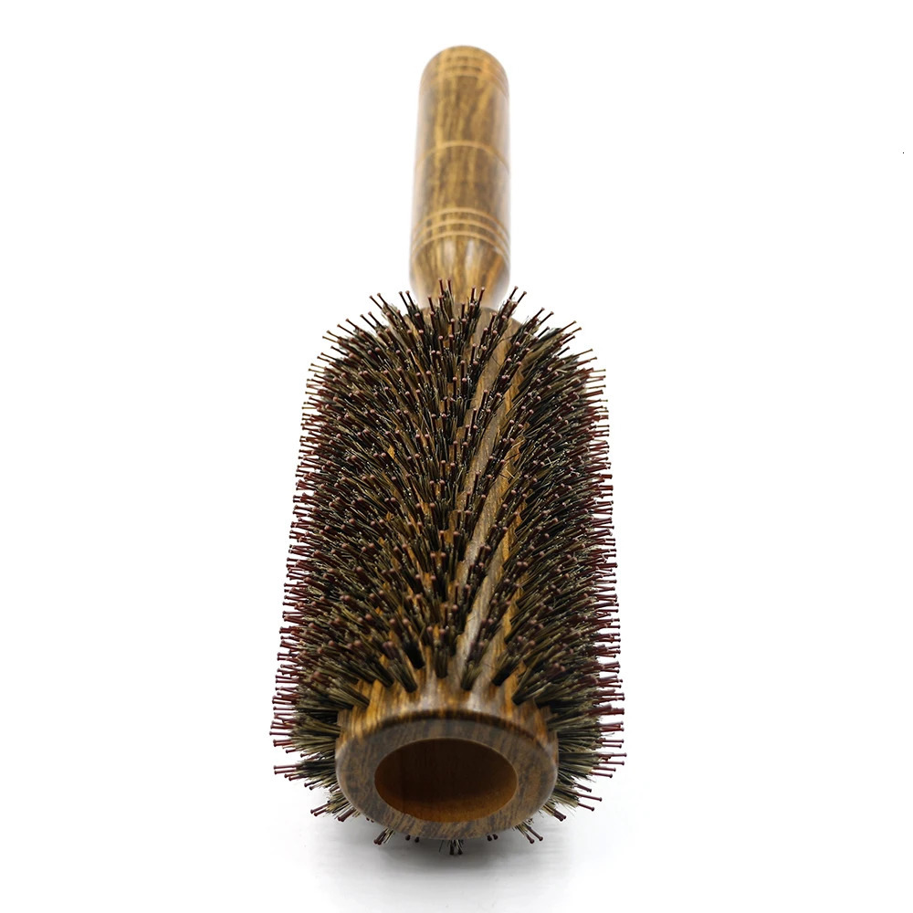 Hair Brushes Professional Barber Hair Wood Round Brush Nylon And Boar Bristle Hairbrush For Salon Hairdressing Stylist Tools Women Hair Comb 231121
