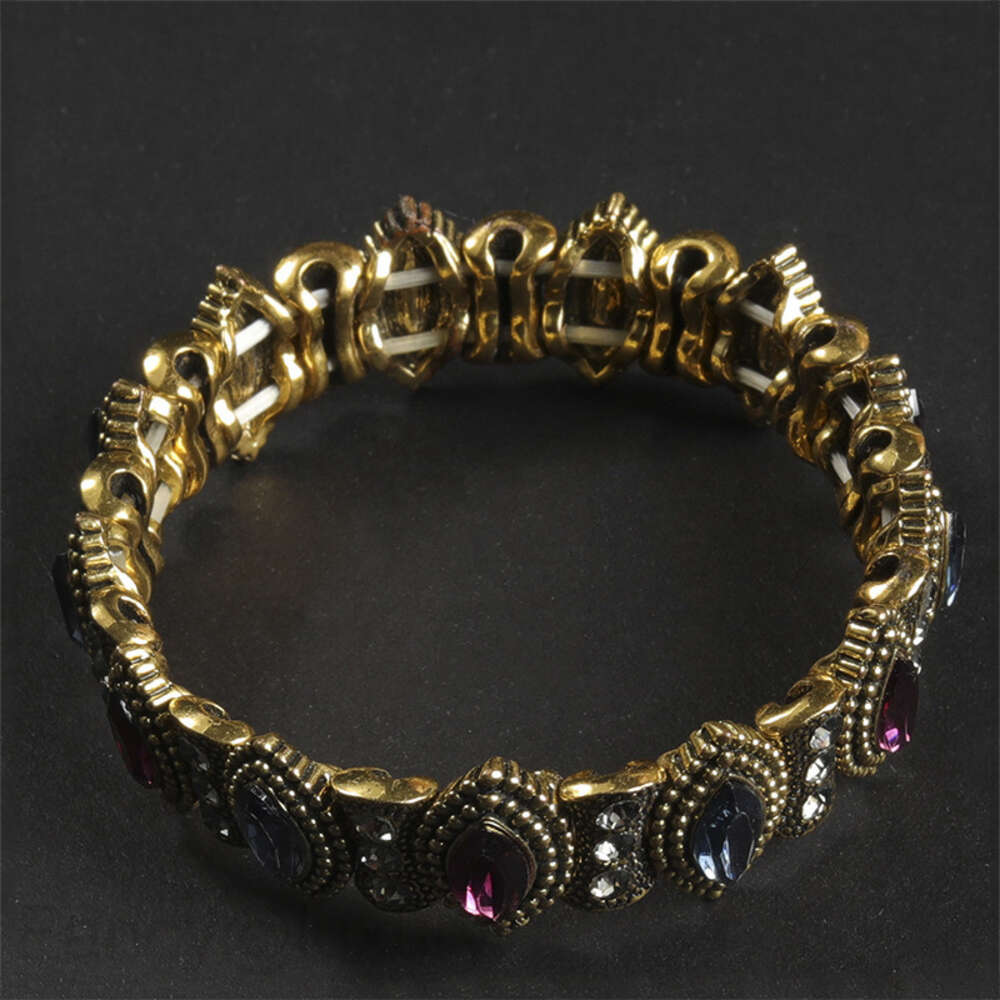 Diamond embedded hip-hop punk motorcycle accessories niche design personalized nightclub bracelet design heavy metal bracelet