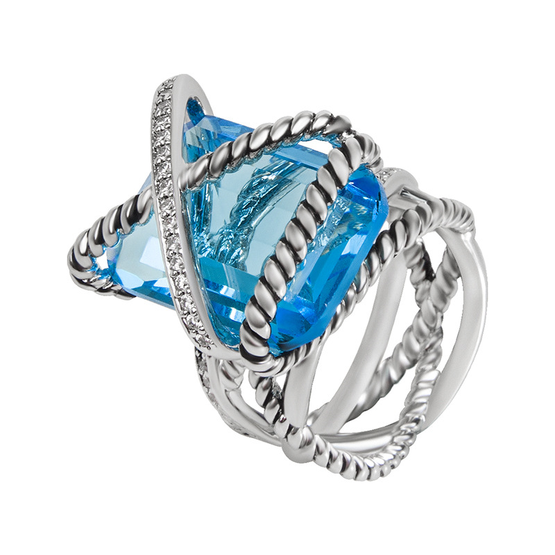 Twisted Braided with box Band Rings Designer Fashion Jewelry for Men Women Classic Sterg Sier Ring Cable Wire Vintage Engagement Christmas Gifts