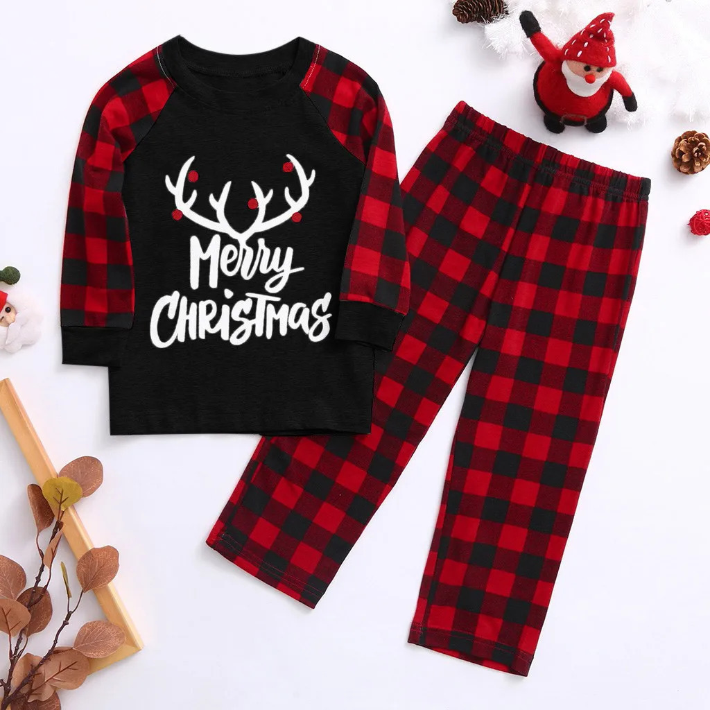 Family Matching Outfits Family Look Christmas Matching Pajamas Set Winter Xmas Adult Kids Baby Pyjamas Elk Deer Family Matching Outfits Family Sleepwe