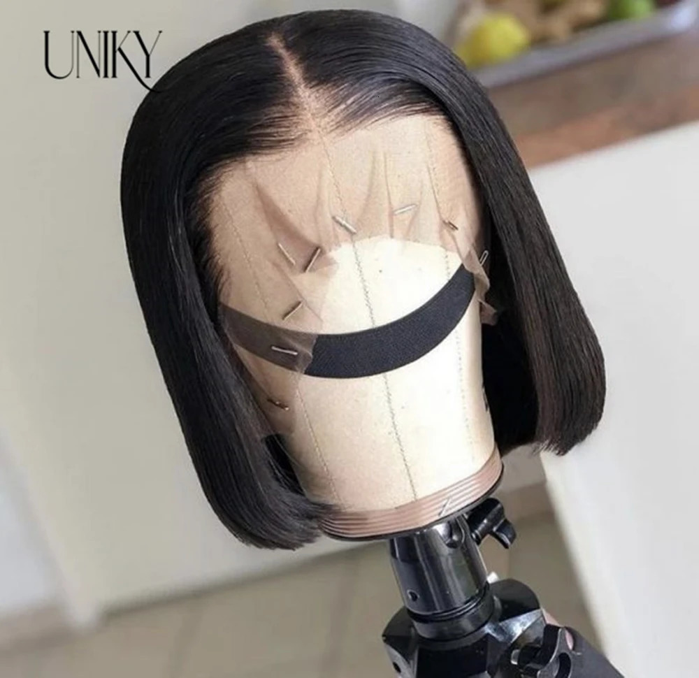 Synthetic Wigs 13x4 Lace Front Short Bob Wig Straight Natural Black Human Hair Wigs for Black Women Glueless Closure Bob Wig Brazilian Hair 231121