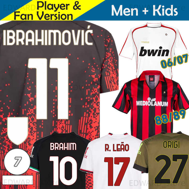 Maglia AC MILANS Retro IBRAHIMOVIC Soccer Jerseys Kid Kit 22/23 Maillot 3rd 4th 2006 2007 Vintage KAKA MALDINI Football Shirt Maglie da Calcio Player Version Training
Maglia AC MILANS Retro IBRAHIMOVIC Soccer Jerseys Kid Kit 22/23 Maillot 3rd 4th 2006 2007 Vintage KAKA MALDINI Football Shirt Maglie da Calcio Player Version Training